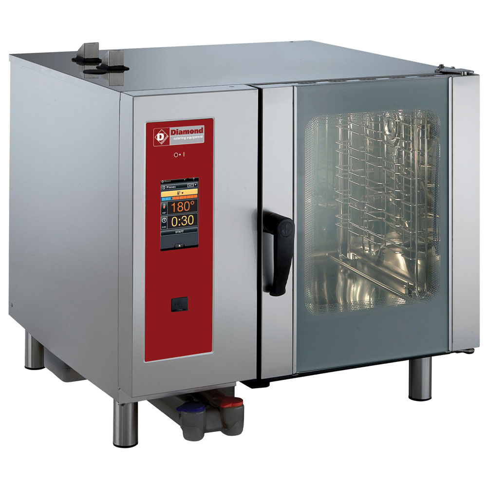Diamond GAS Gas Kombidämpfer "TOUCH" mit direkter Dampfzufuhr und Konfektionsöfen, 6x GN 1/1+Cleaning