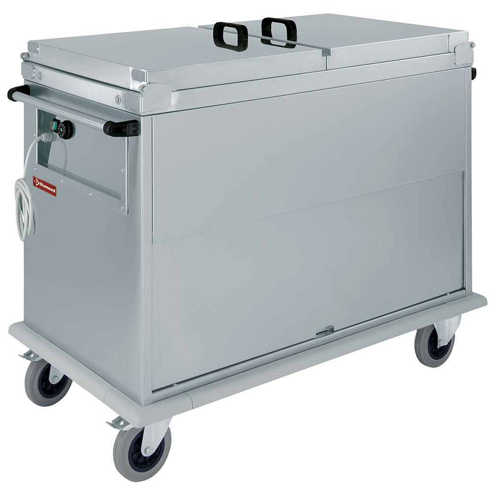 Diamond Bain-marie Wagen Bain-Marie Wagen 2x GN 1/1, 1 T°, mit Deckel, Schrank mit Kipptür