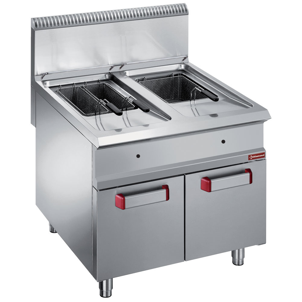 Gasfritteuse 2 Becken 18 Lit., auf Unterschrank
