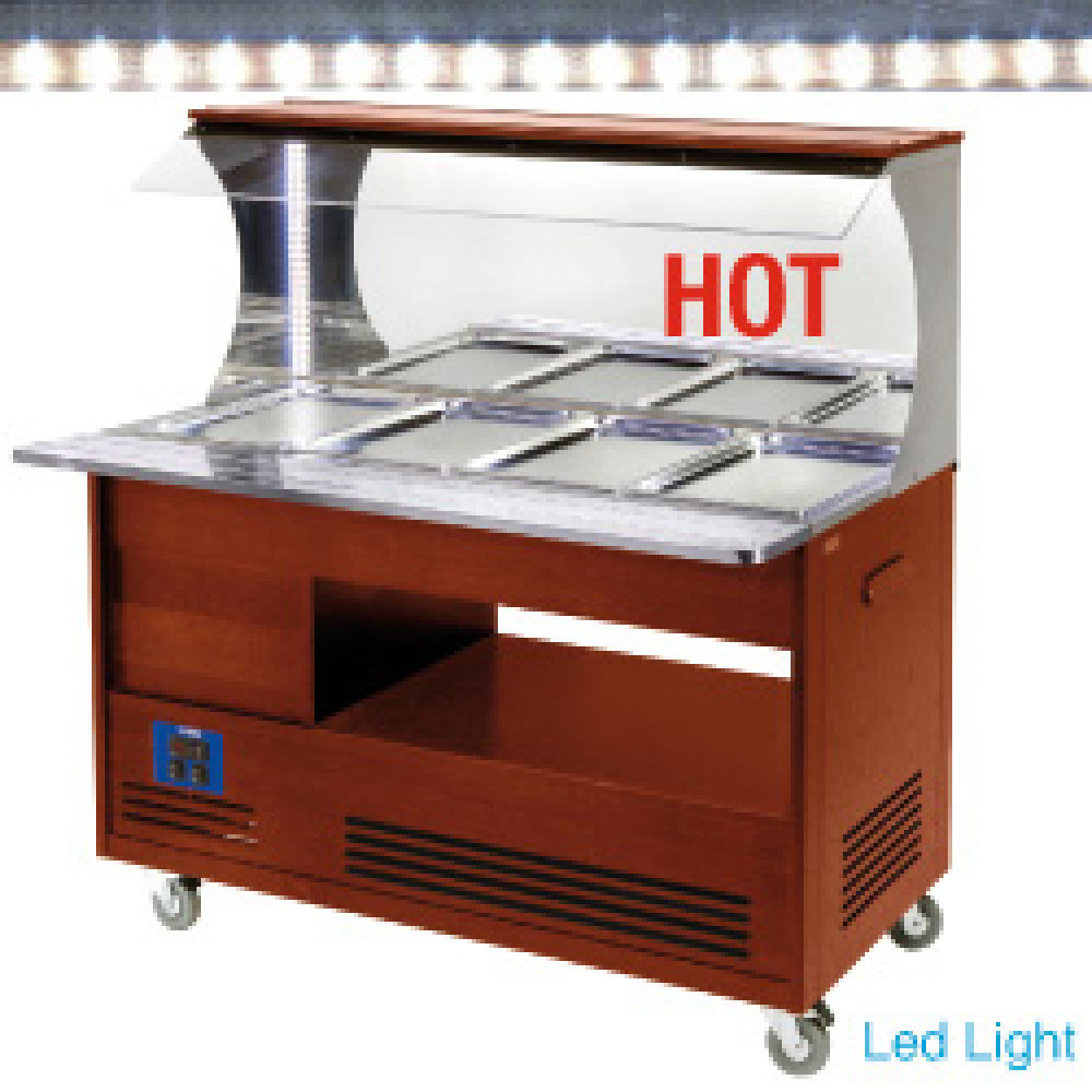Diamond Chauffants / Bain-marie Bain Marie, warmes Wand-Buffet, 4x1/1-150 (Mahagoni Holz)