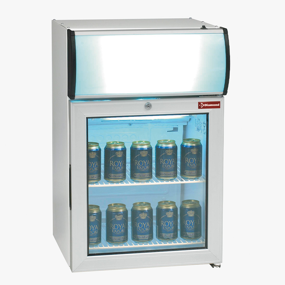 Diamond Vitrines T° positive & negative Tischvitrine positive Temperatur, 60 Liter, mit Aufbau mit Licht