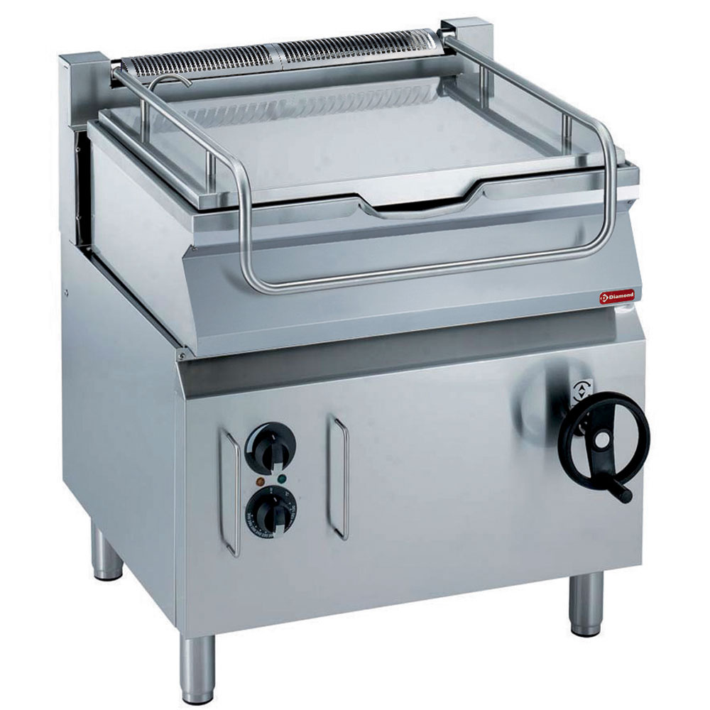 Diamond Kochserie MAXIMA 700+ Elektro Kippbratpfanne, Becken 60 Liter mit Unterschrank