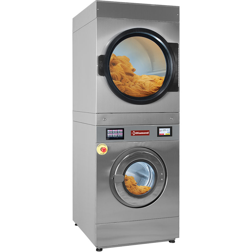 Diamond Waschturm Waschschleudermaschine 14 kg (elek.) + Trockner 14 kg (elek.) TOUCH SCREEN