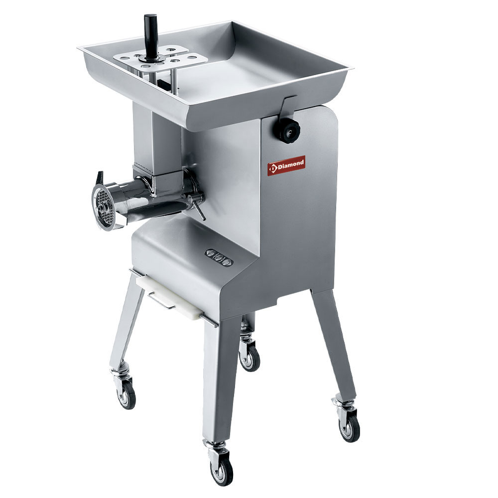 Diamond Fleischwolf Standgeraet Edelstahl Fleischwolf N° 32, Ø 6  mm, 600 kg/Std, mit Stand mit Rad