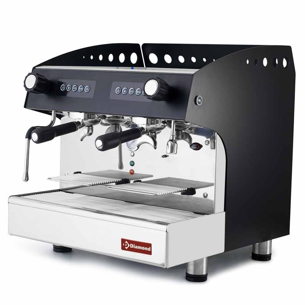 Diamond Espresso-Kaffeemaschinen Espressomaschine 2-gruppig, automatisch - SCHWARZ
