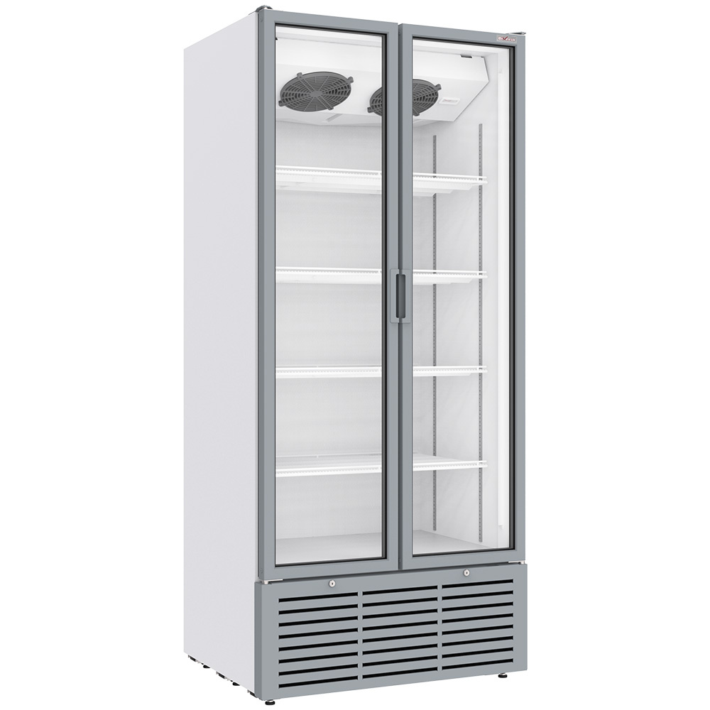 Diverso Vitrines T° positive & negative Getränkevitrine positiv belüftet, 804 Liter, 2 Drehtüren, WEISS