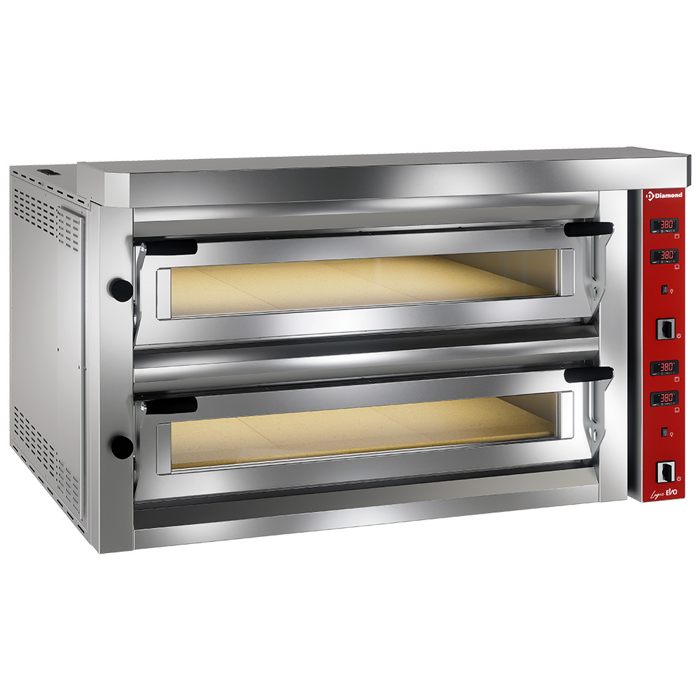 Diamond Pizzaoefen Elektro Pizzaofen, 2x 6 Pizzen 350mm - FULL Schamottstein
