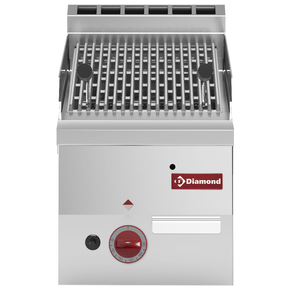 Diamond Kochserie PRO 600 Gas Lavasteingrill mit Rost aus Gusseisen -Top-