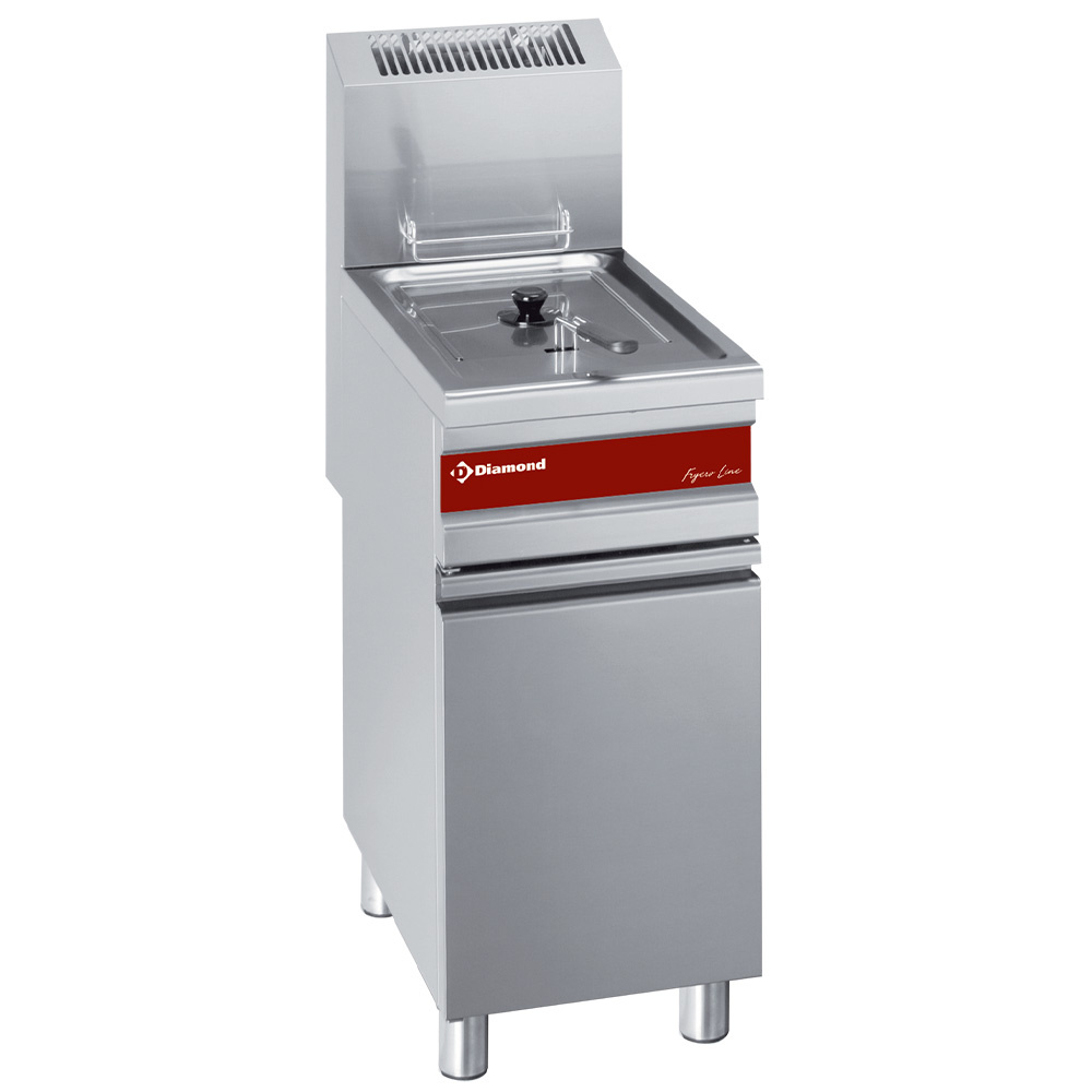 Diamond Friteusen Gas-Friteuse, 1 Becken für 15 Liter mit Unterschrank
