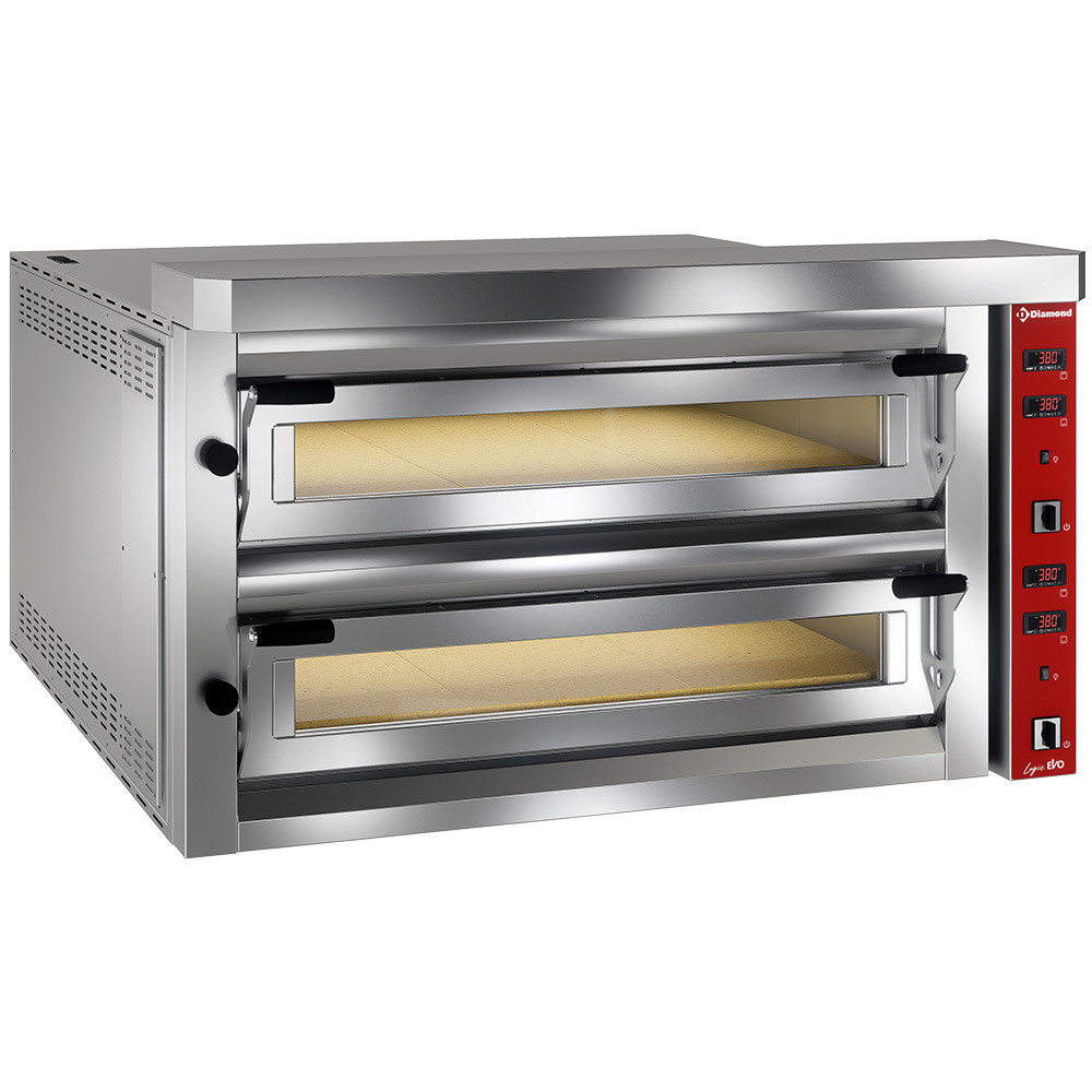 Diamond Pizzaoefen Elektro Pizzaofen "extra large", 2x 9 Pizzen 350mm - FULL Schamottstein