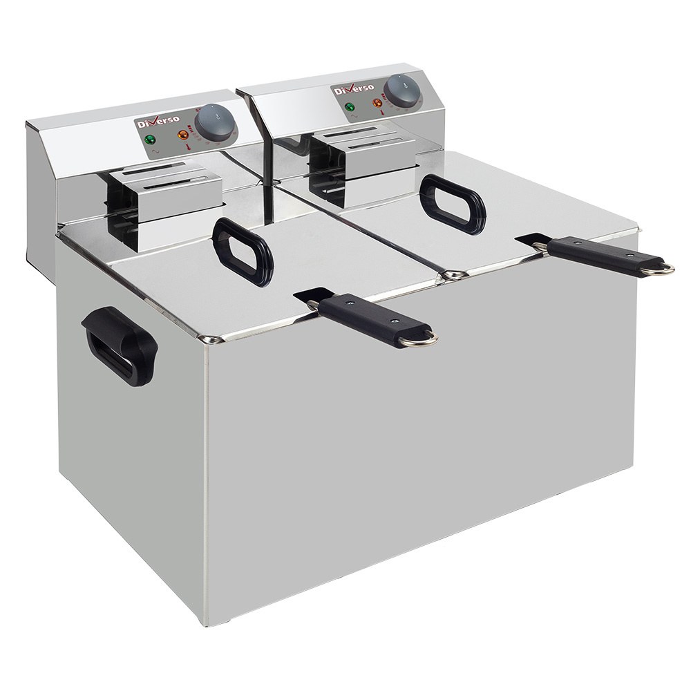 Diverso Friteusen Elektro -Tischfriteuse 2x 7 Liter