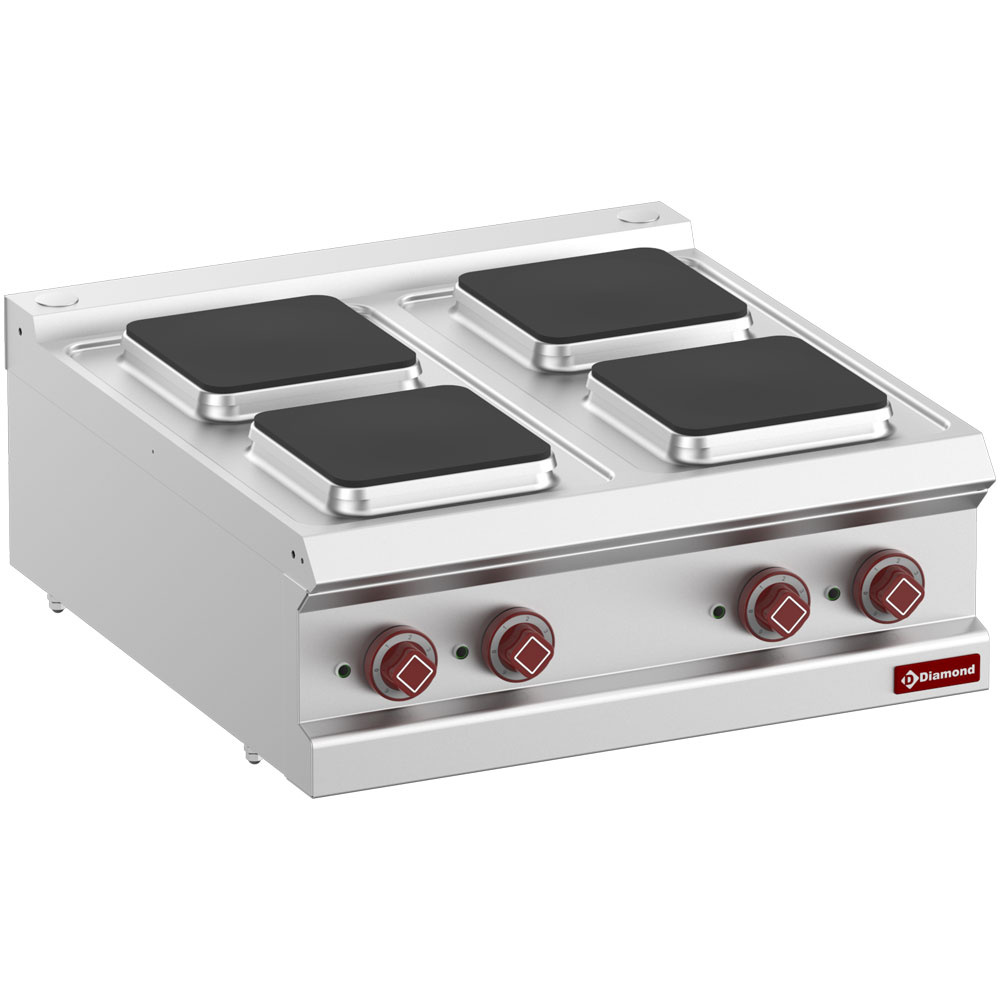Diamond ELECTRIC Elektro Plattenherd mit 4 eckigen Platten - Top-