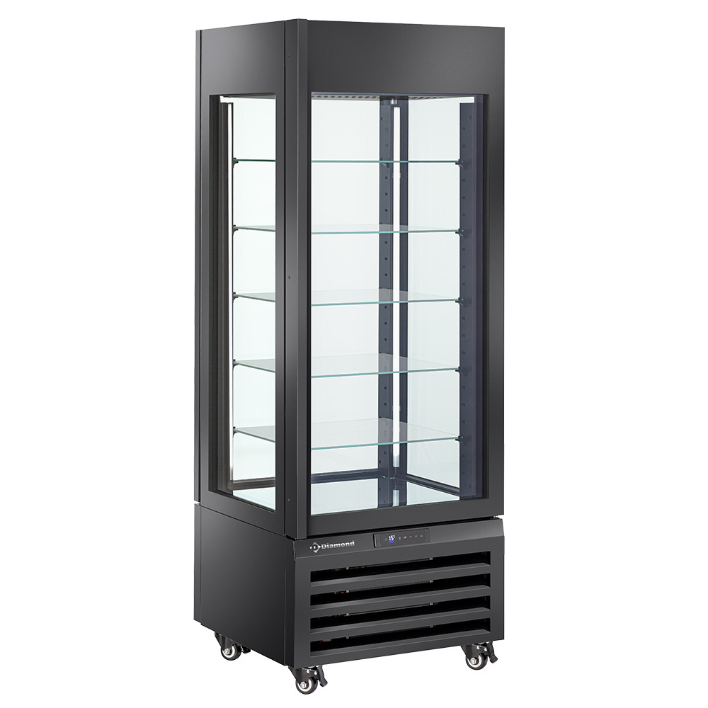 Diamond 440 Lt / CHOCOLATE Vollverglaste Vitrine" 440 l, 5 Glasböden, belüftet - CHOCOLATE - SCHWARZ