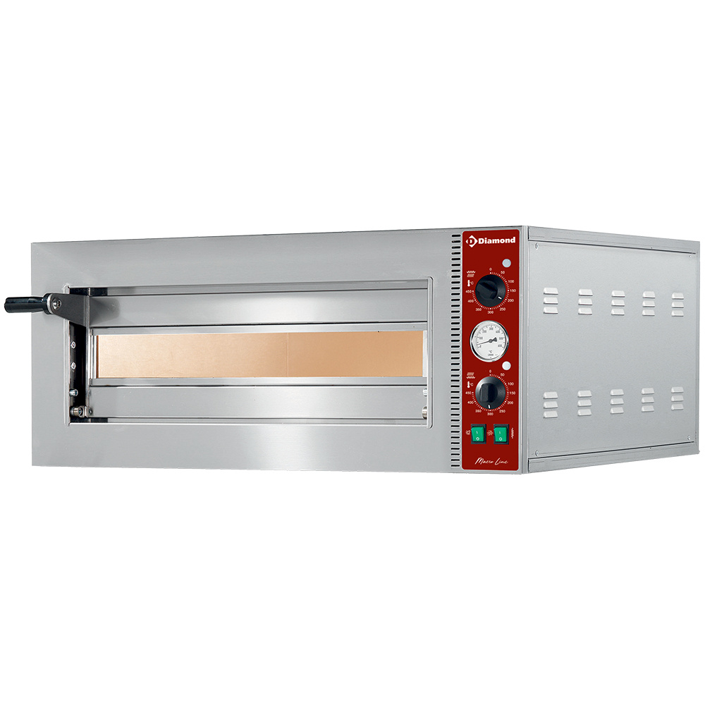 Diamond Pizzaoefen Elektro Pizzaofen Ø 420 mm, Kammer 420x420xh140 mm
