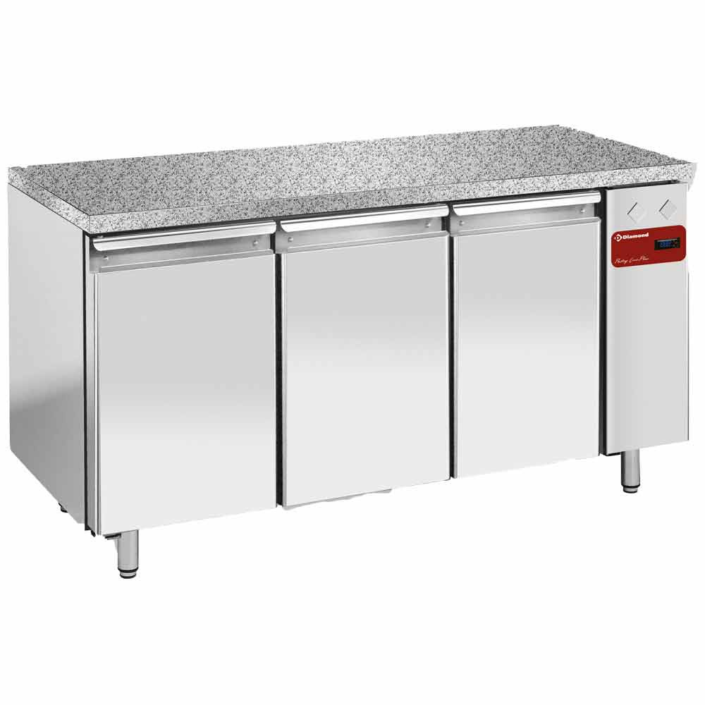 Diamond 800 MM / EN 600X400 Kühltisch, belüft., 3 Türen EN 600x400 - Granitplatte (ohne Aggregat)