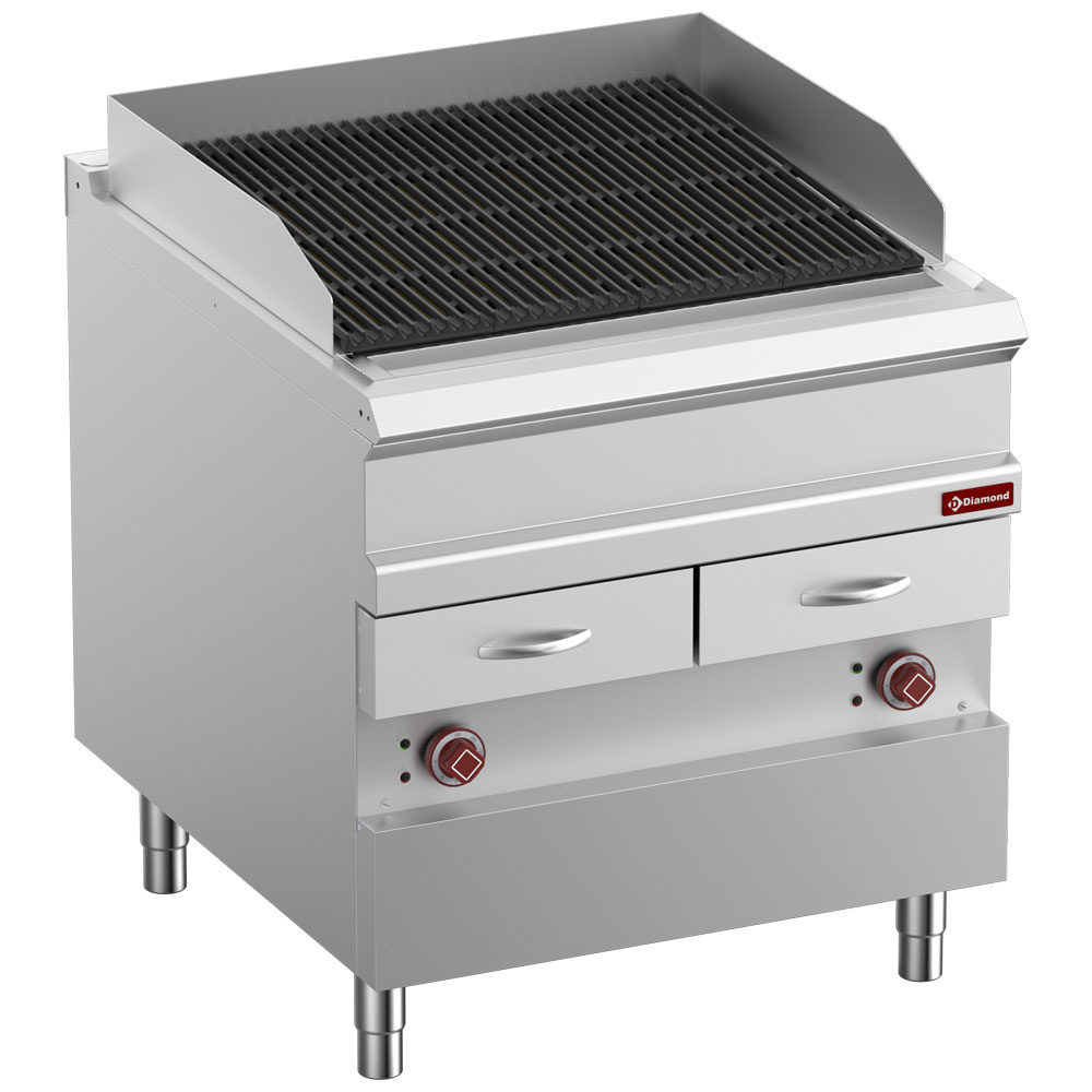 Diamond ELECTRIC Elektrischer Dampfgrill, "doppelseitiger" Gusseisenrost, Modul 1/1