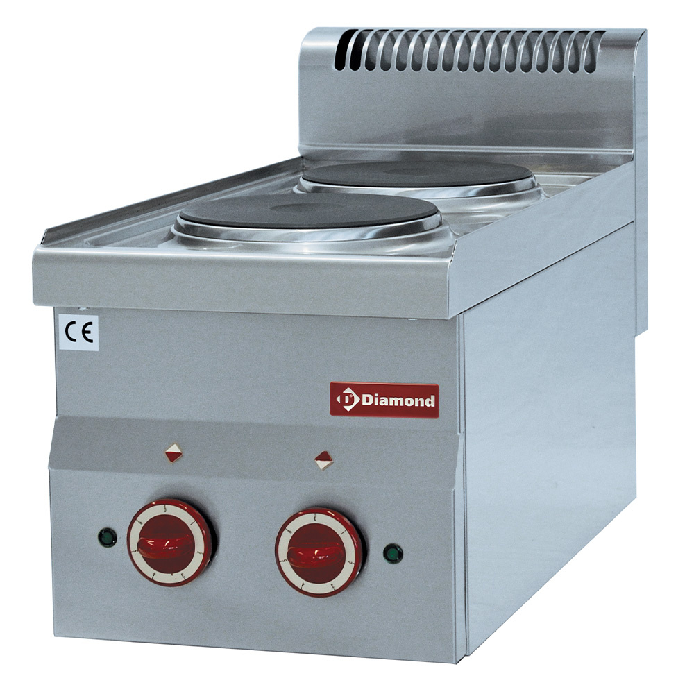 Diamond Kochserie PRO 600 Elektroherd 2 Kochplatten -Top-