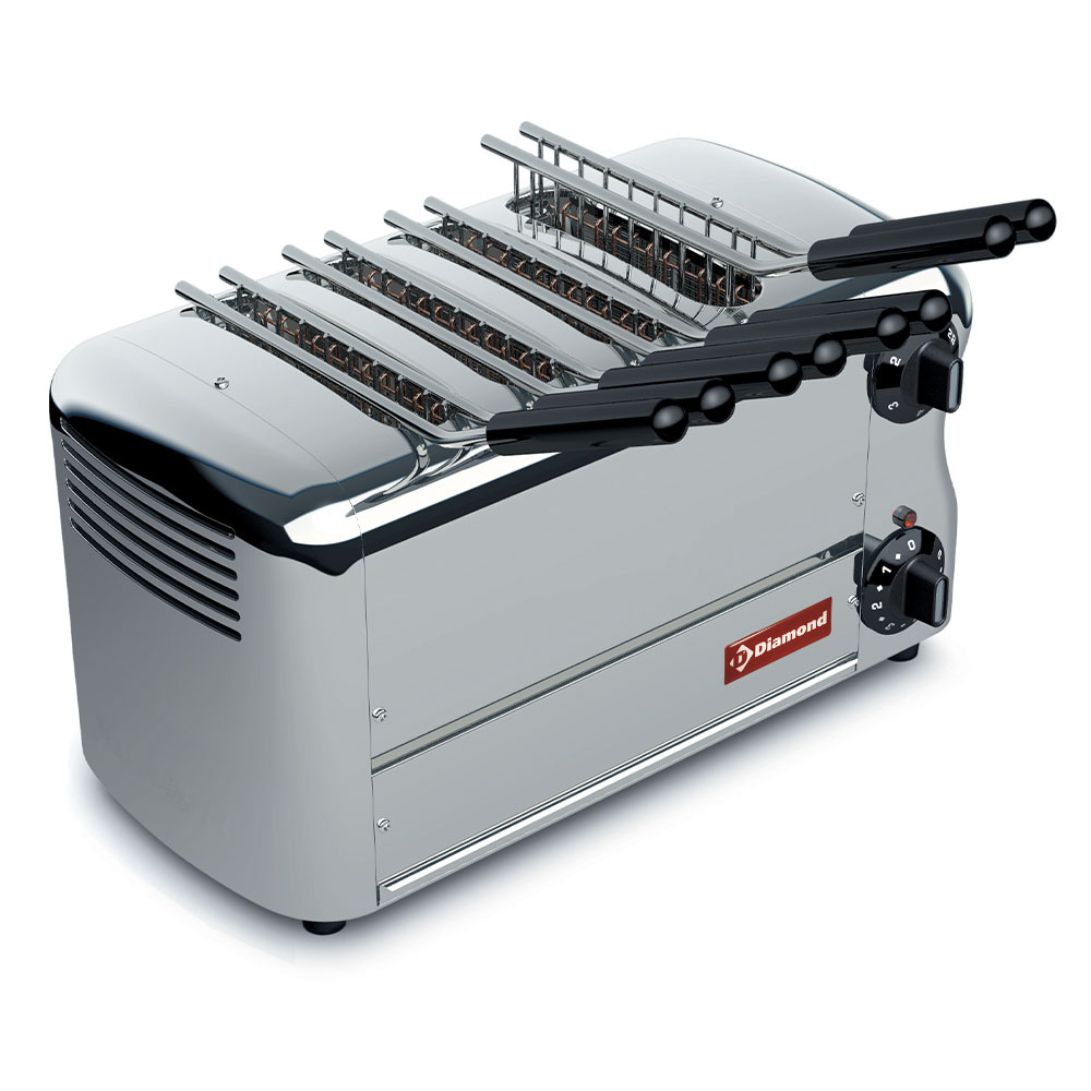 Diamond Toaster Elektro Toaster (croque-monsieur), 4 Zangen - Edelstahl.