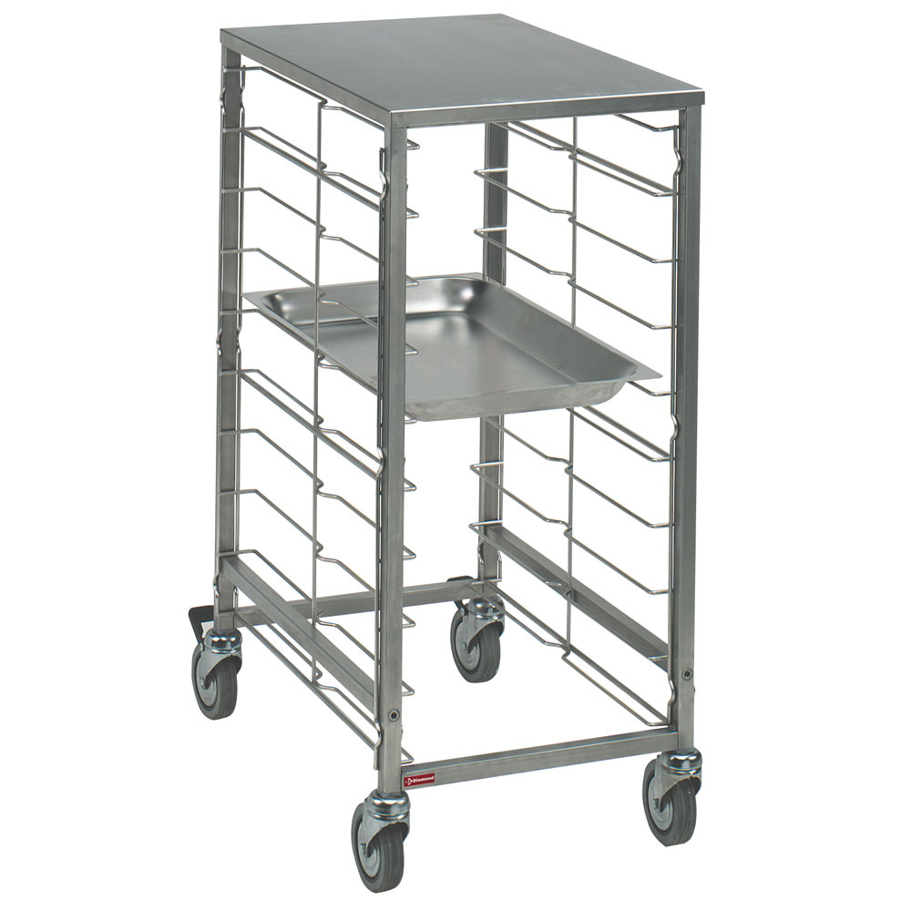 Diamond GASTRONORM Tablettwagen für Bleche 7x GN 1/1, Abstand 75 mm , mit Inox Top