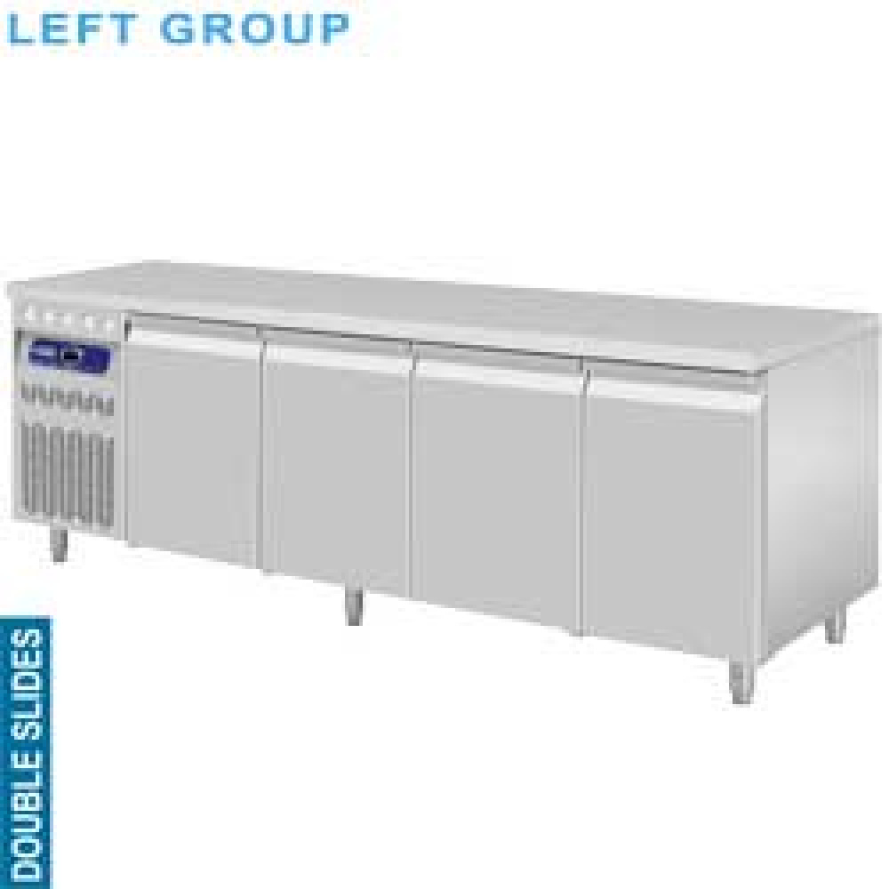 Diamond 700 MM / GN 1/1 Umluft- Kühltisch, 4 Türen GN 1/1, Gruppe links