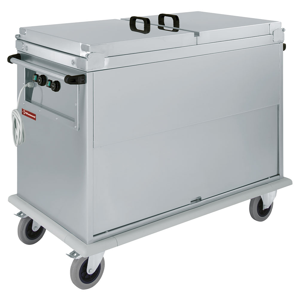 Diamond Bain-marie Wagen Bain-Marie Wagen 2x GN 1/1, 2 T°, Deckel, Schrank mit Kipptür