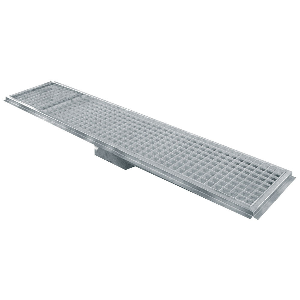 Diamond Bodenablaufrinnen Bodenrinne aus Edelstahl 1500x300, seitlicher Ausgang