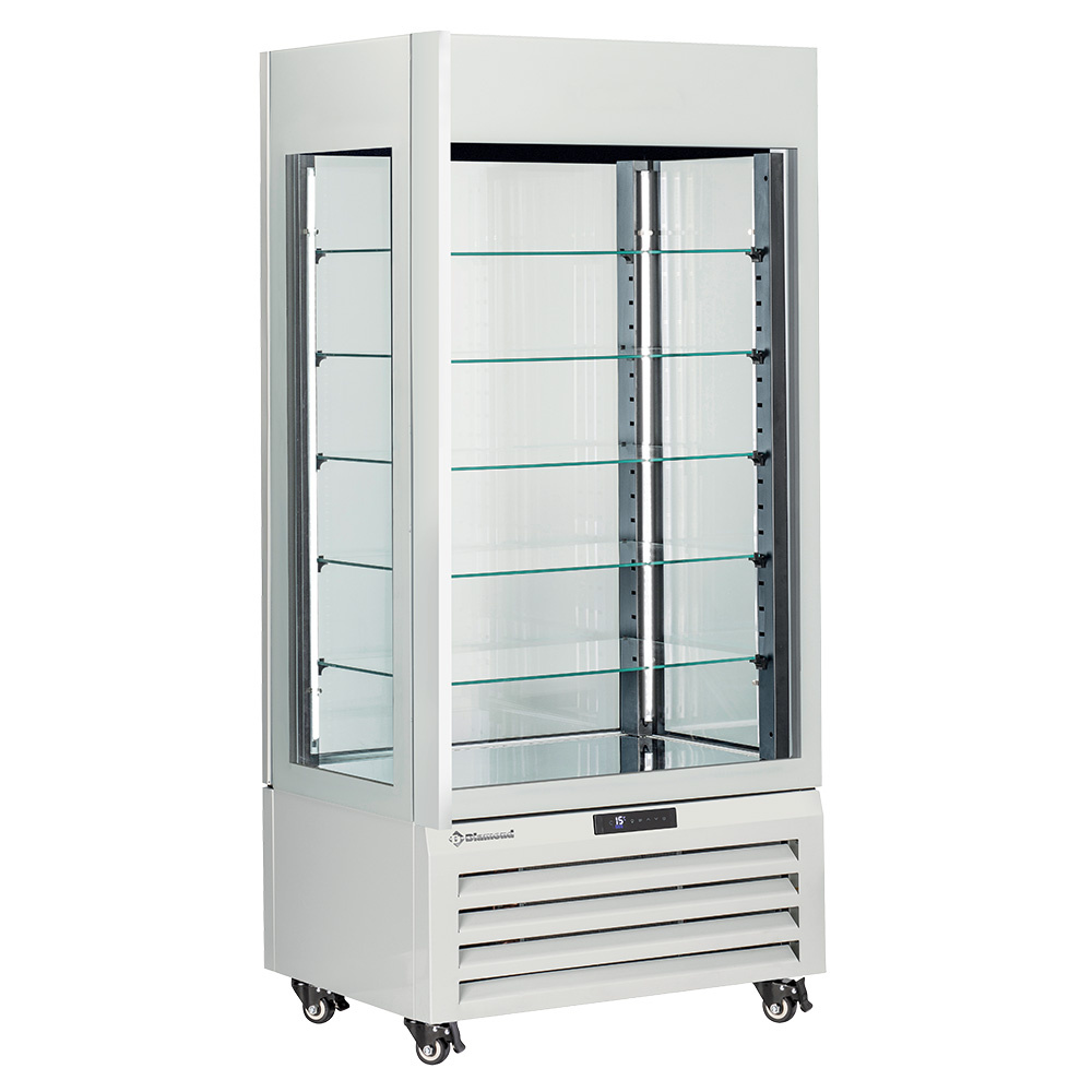 Diamond 600 Lt / CHOCOLATE Vollverglaste Vitrine" 600 l, 5 Glasböden, belüftet - CHOCOLATE - WEISS