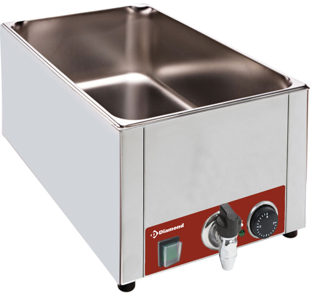 Diamond ELECTRIC Elektro Bain-Marie Tischmodell GN 1/1 - 150 mm + Ablasshahn